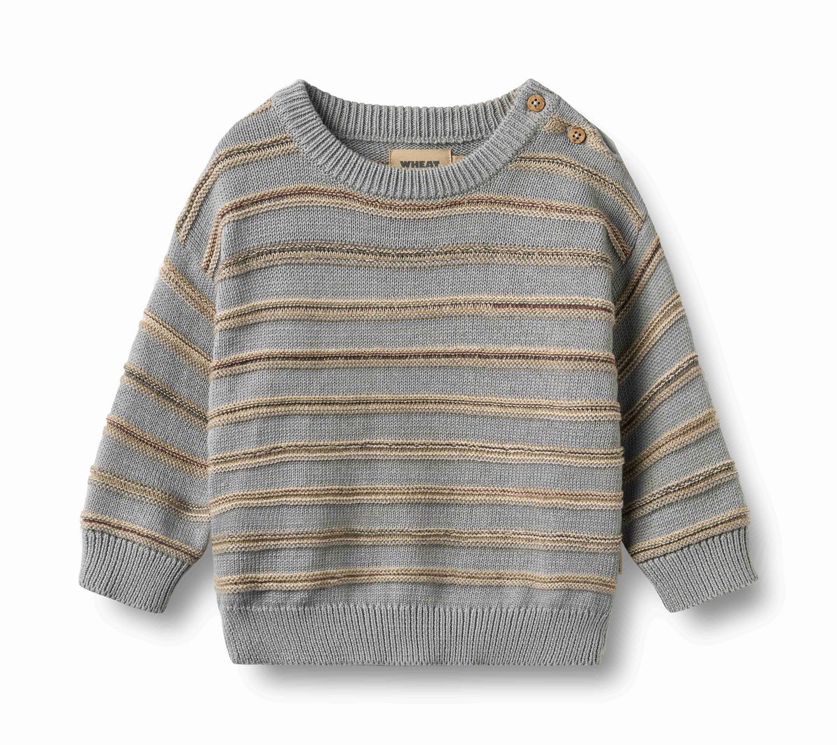 Grey and Tan Raised Stripe Infant Sweataer