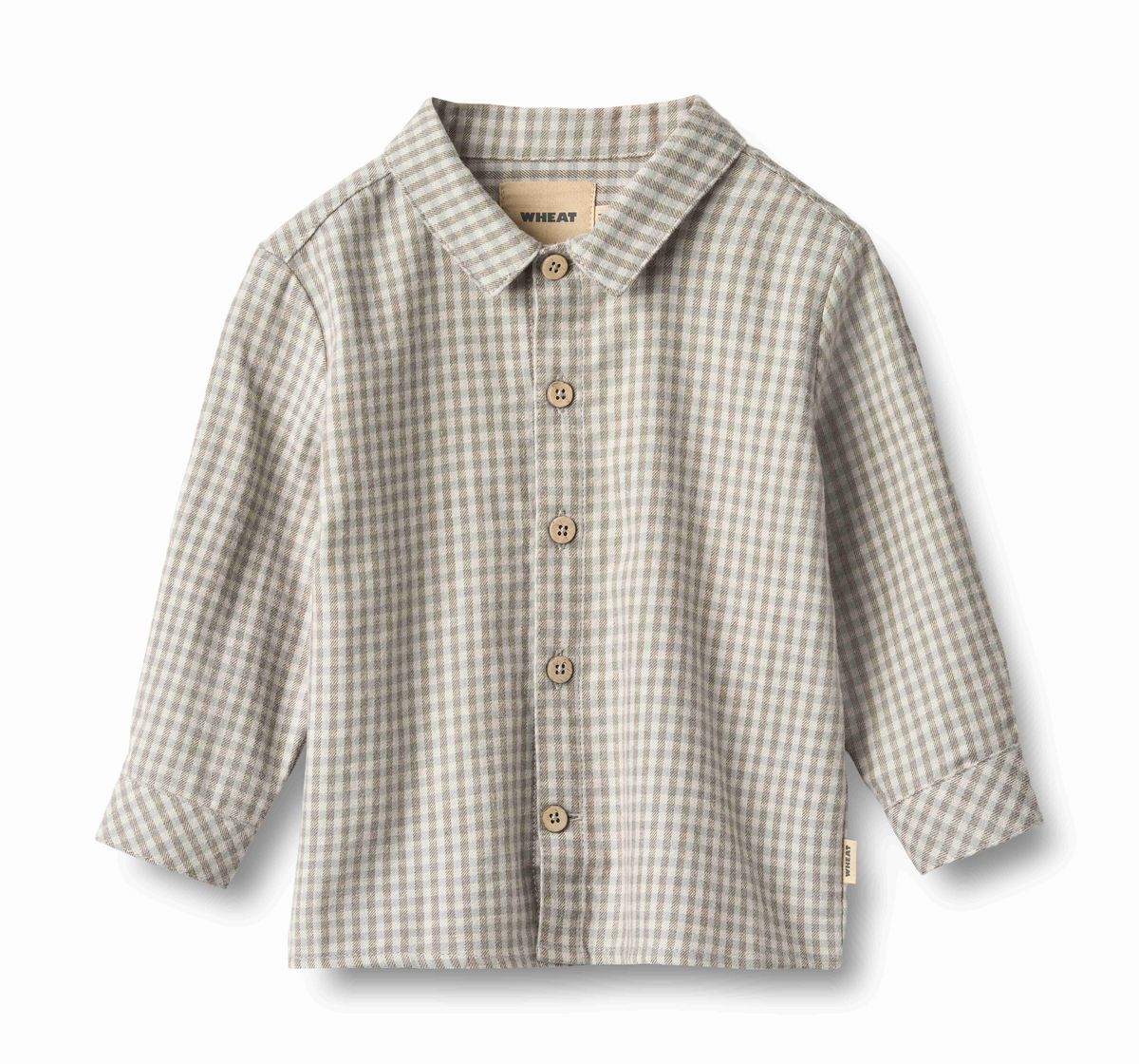 Grey Brown Check Infant Shirt