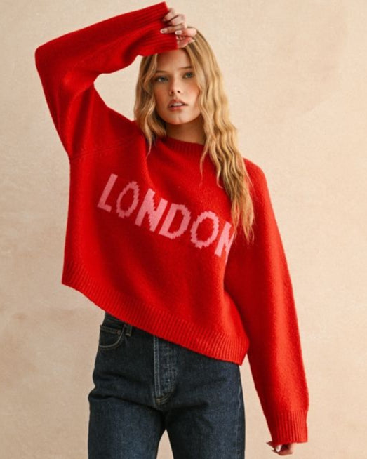 Red London Oversized Sweater