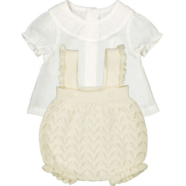 Ivory Pointelle Knit Bloomer & Top