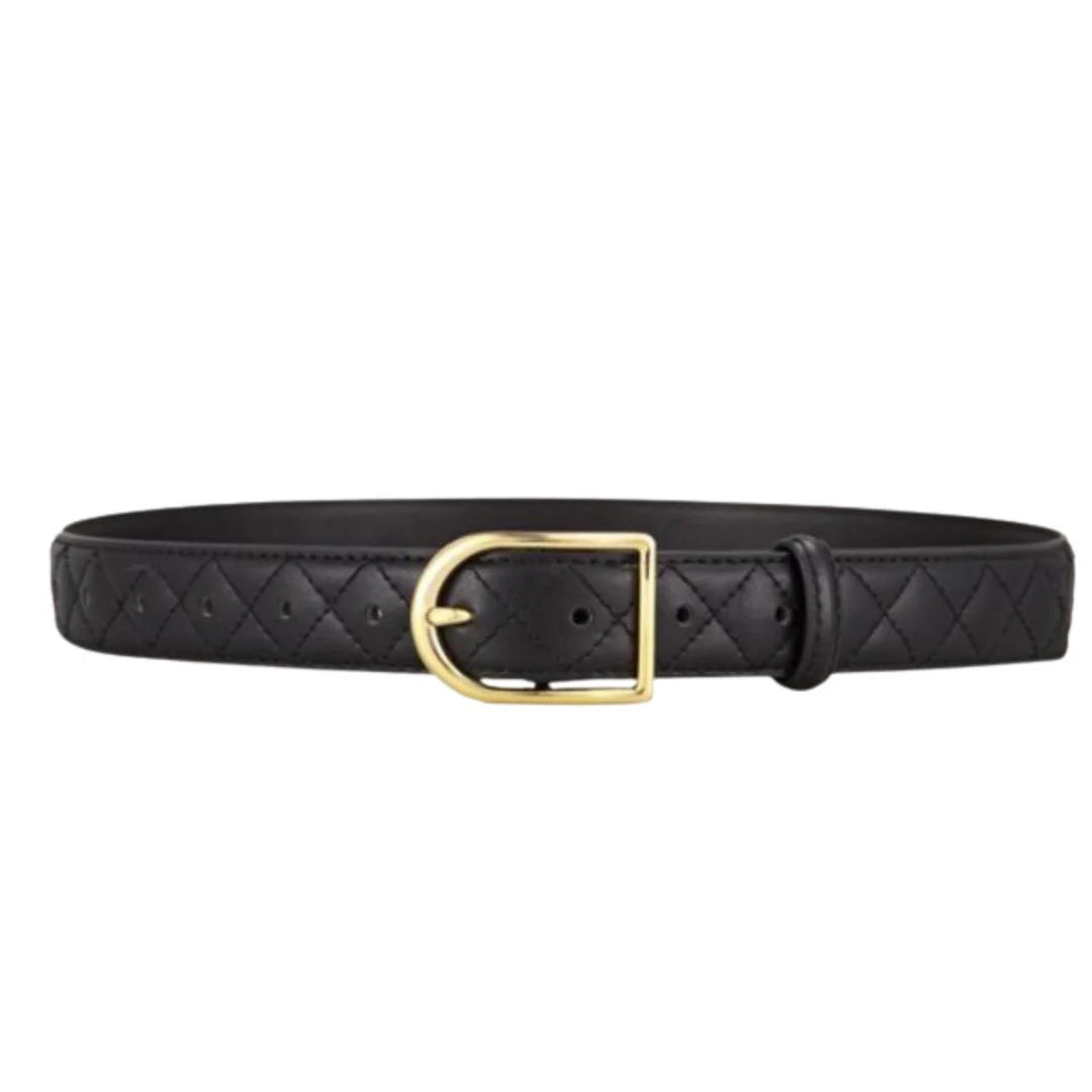 Tilly quilted belt Gold buckle
