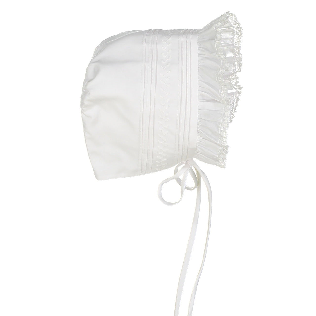 Girl's White Vintage Bonnet