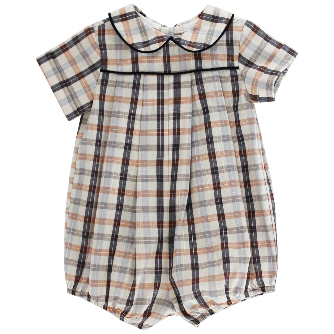 Boy's Beige Charleston Plaid Bubble