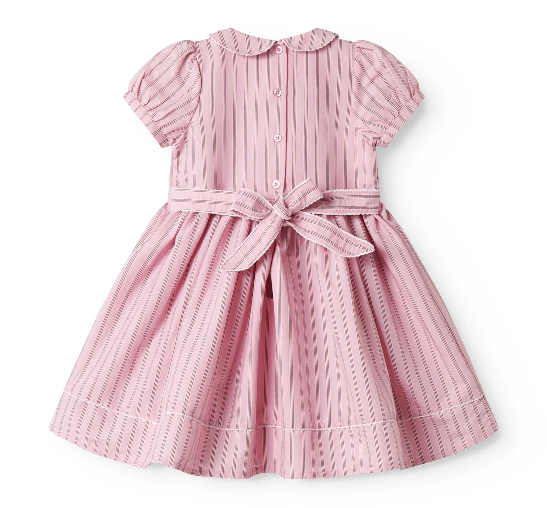 Pink Stripe Round Collar Dress