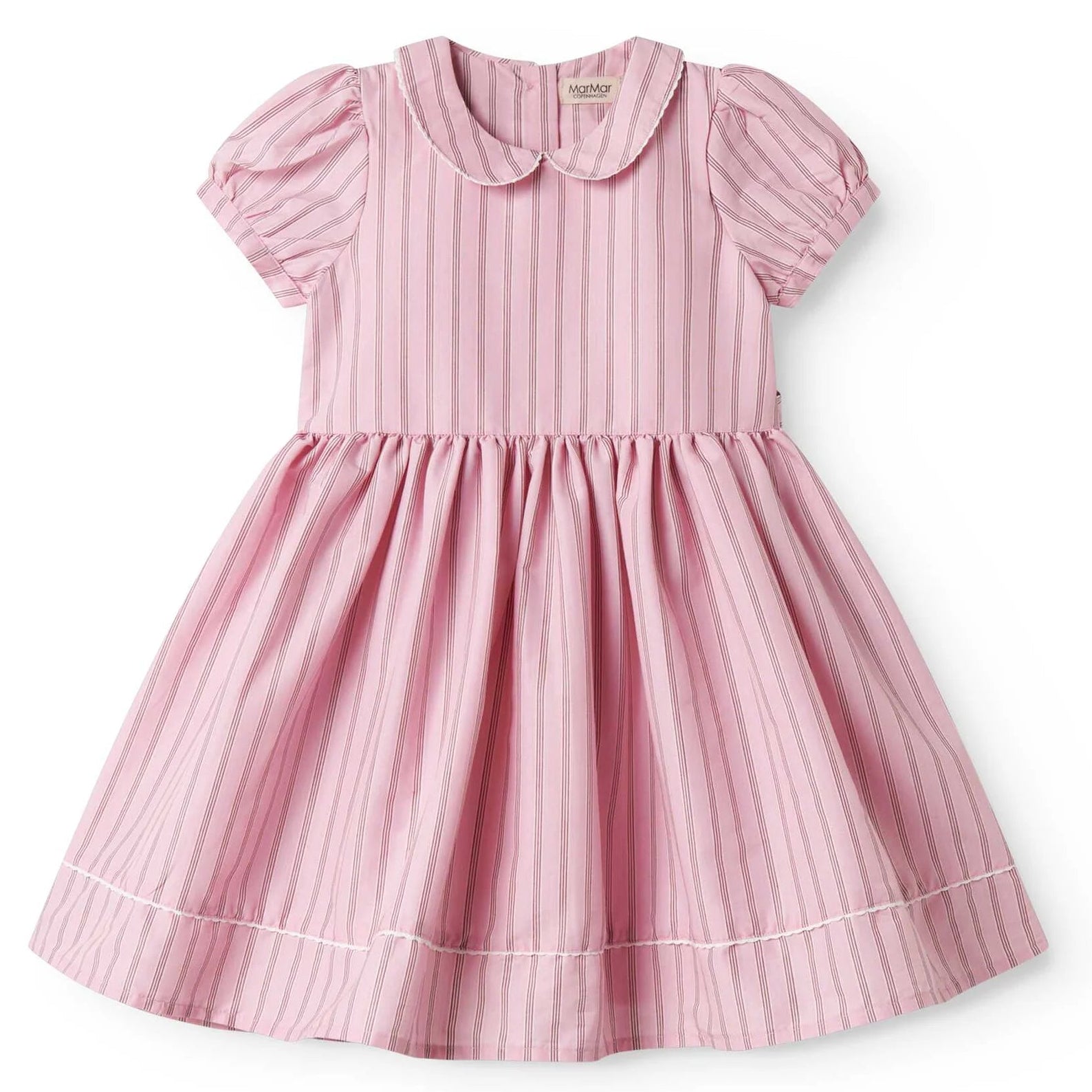 Pink Stripe Round Collar Dress