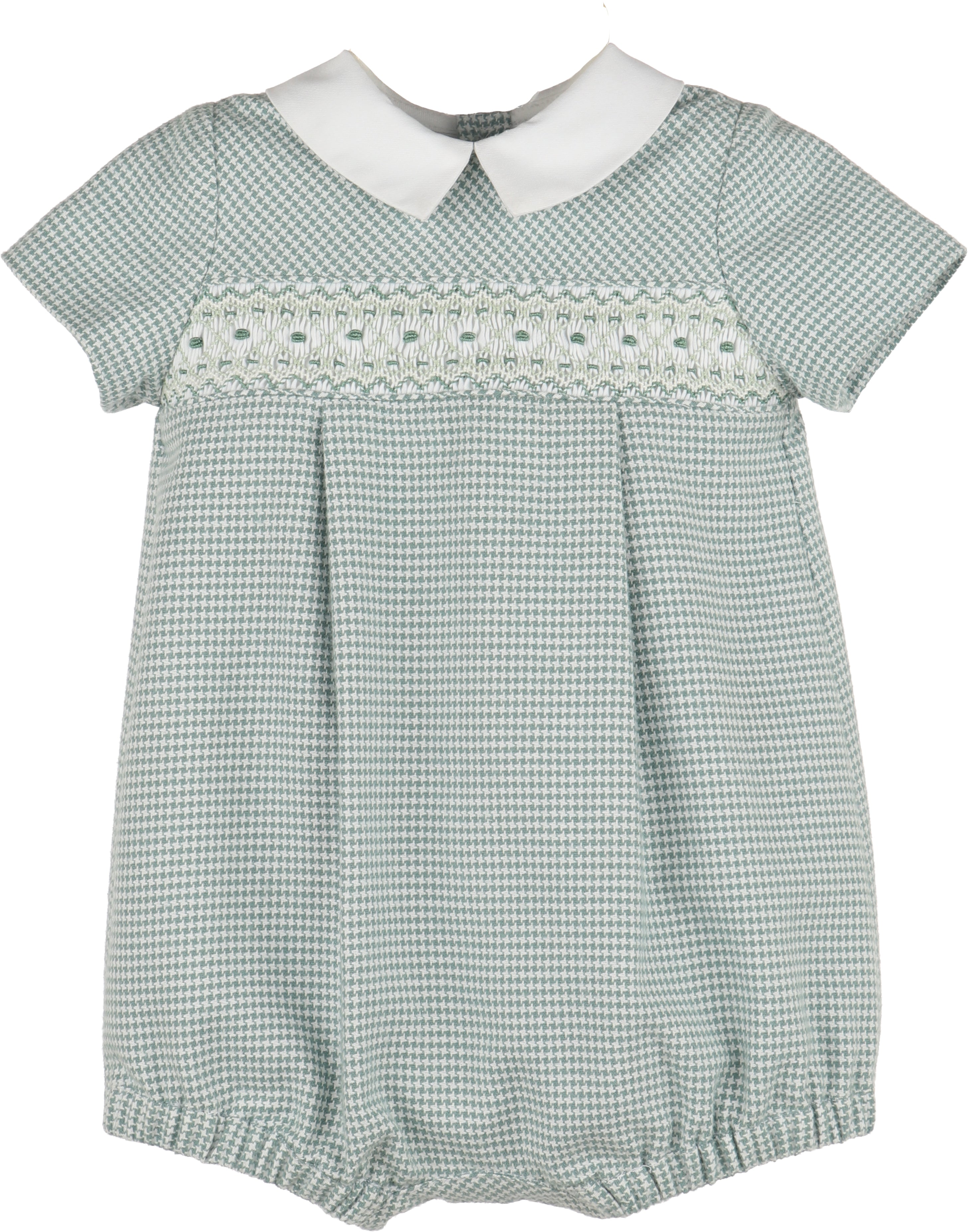 Green Check Smock Romper