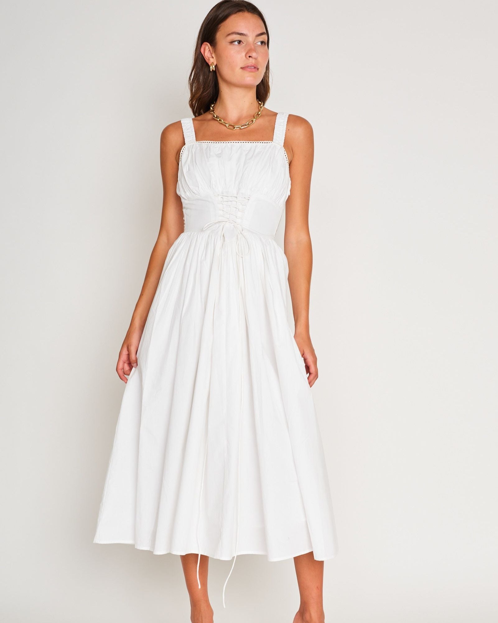 Lila White Corset Sundress