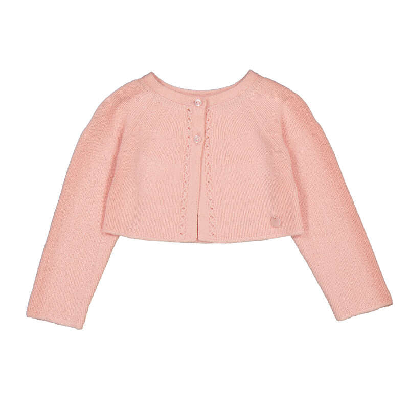 Pink Infant Cardigan Pointelle Placket