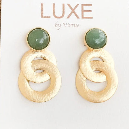 Lana Aventurine Stone Double Hoop Earring