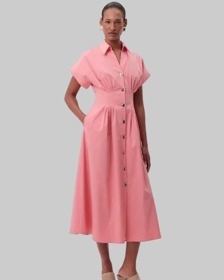 Reilly Mattie Coral Dress Tucked Waist