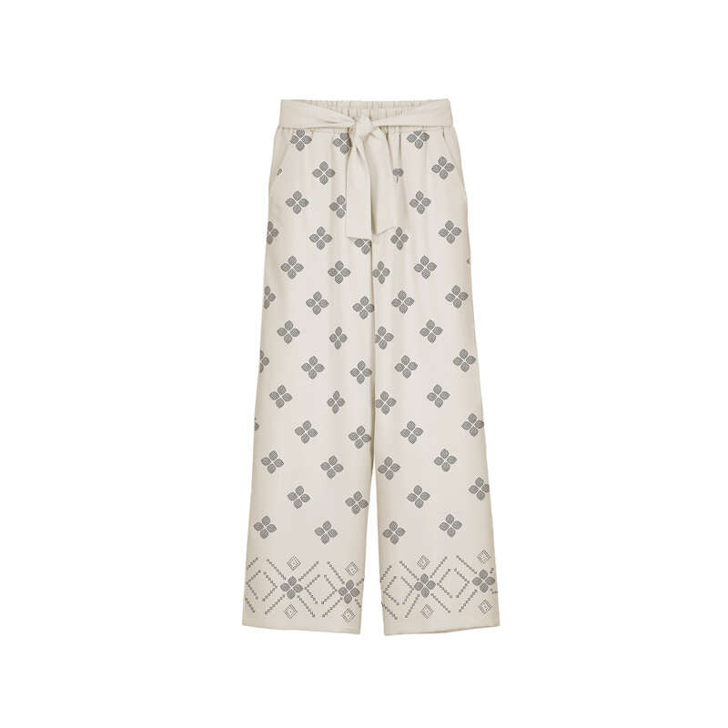 Bone & Black Print Tank and Pant Set