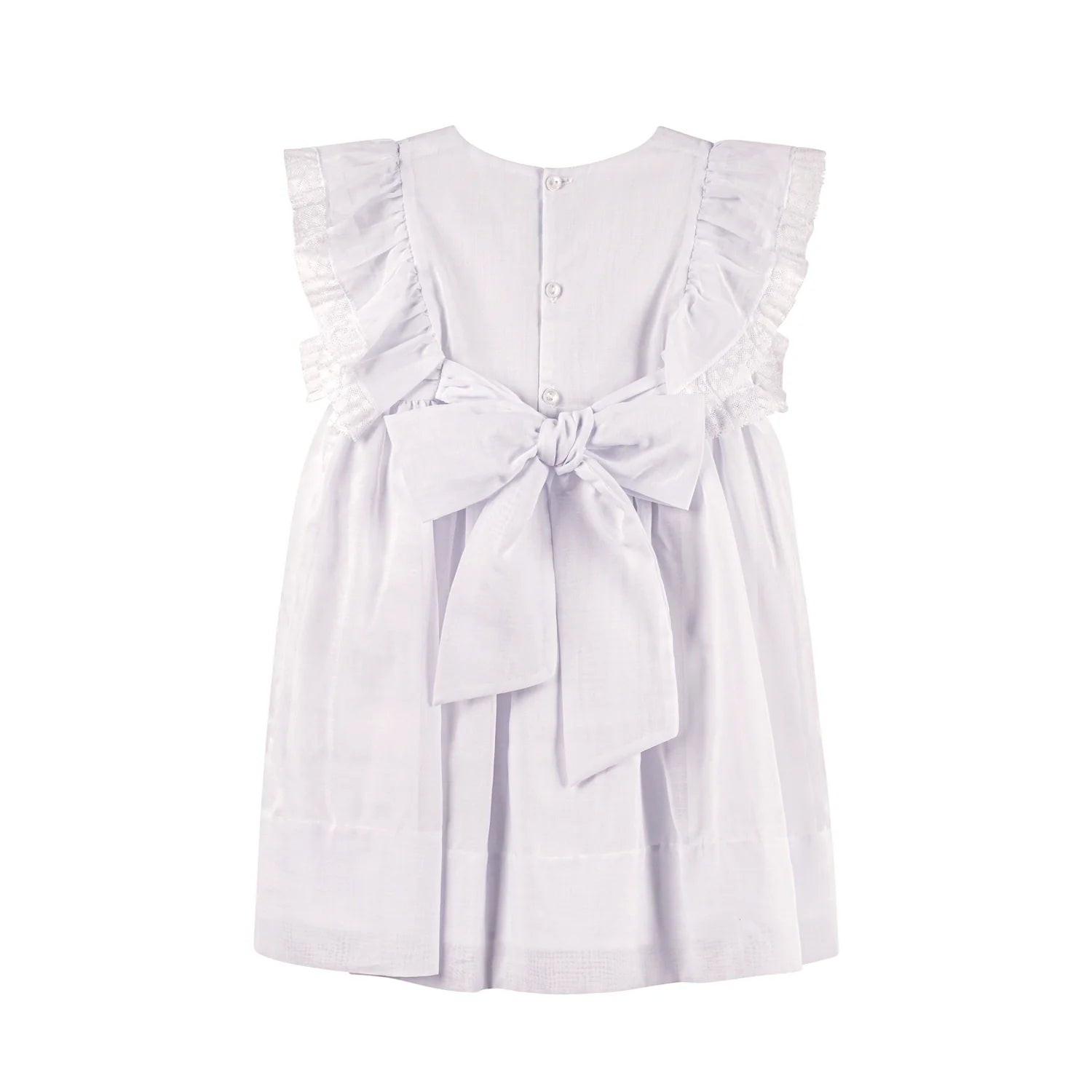 Girl's White Voile & Lace Princess Dress