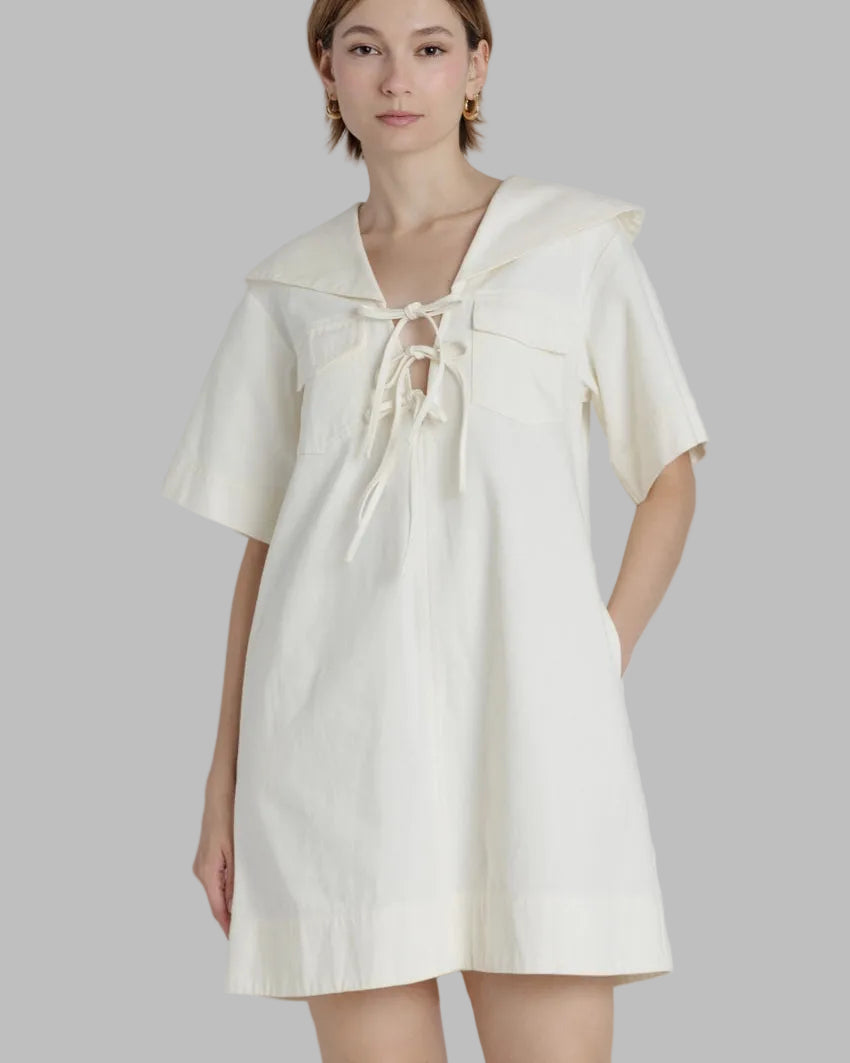 Women's Cream Twill Salior Dress