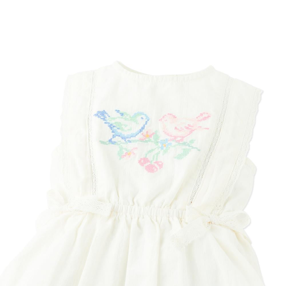 White Bird Crosstitch Infant Dress