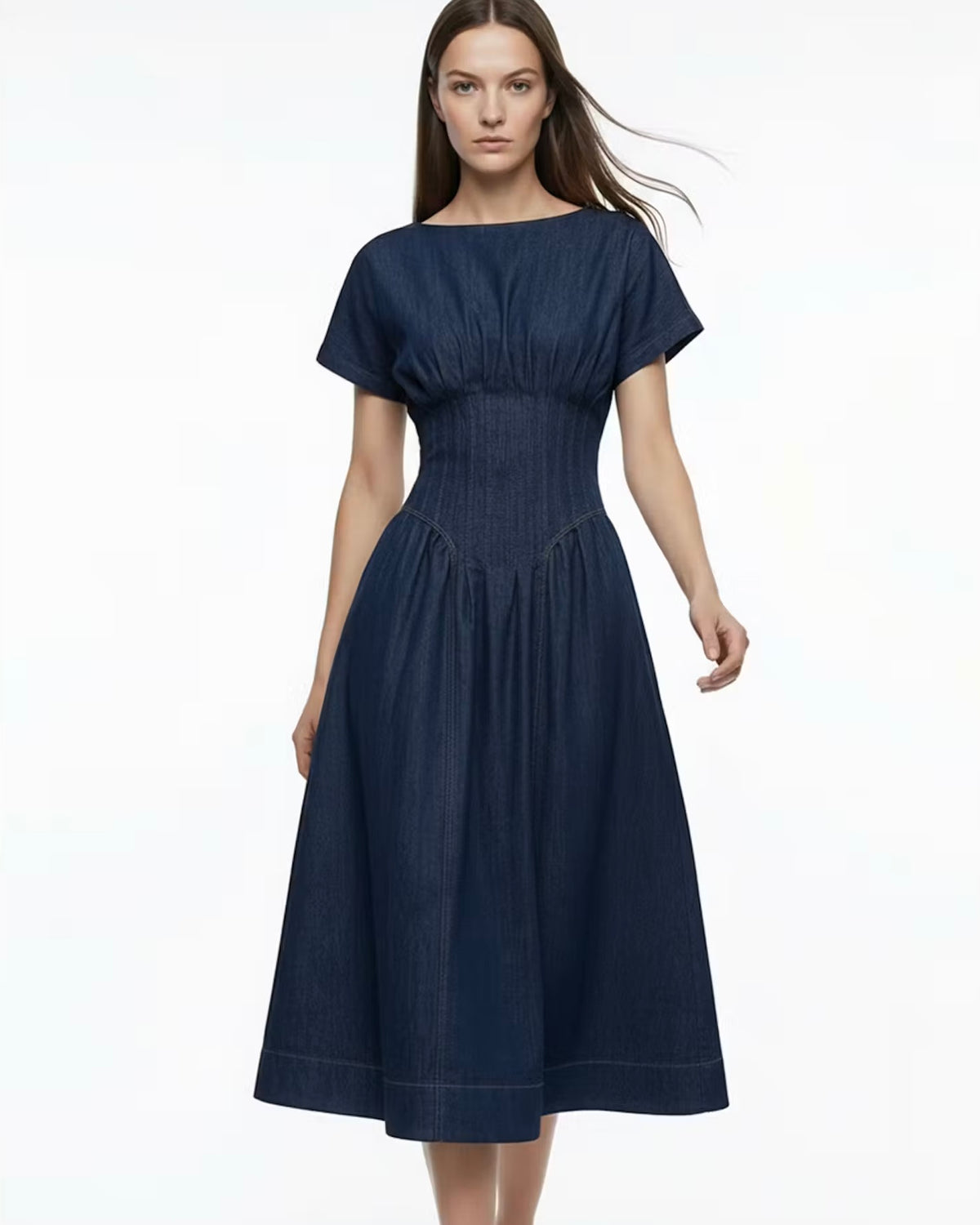Exquise Elvaina Denim Stitched Waist Dress