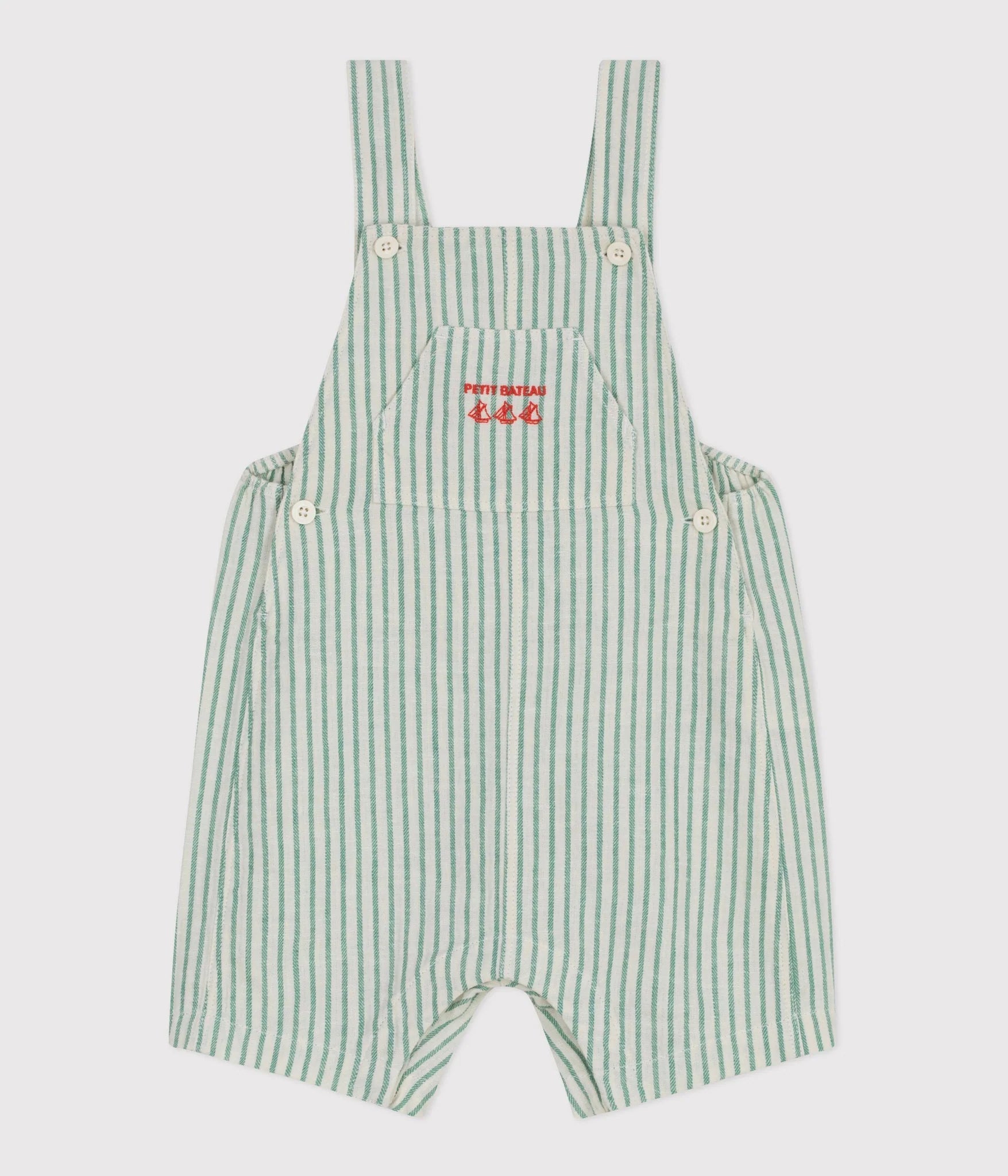 Cream and Green Stripe Overall
