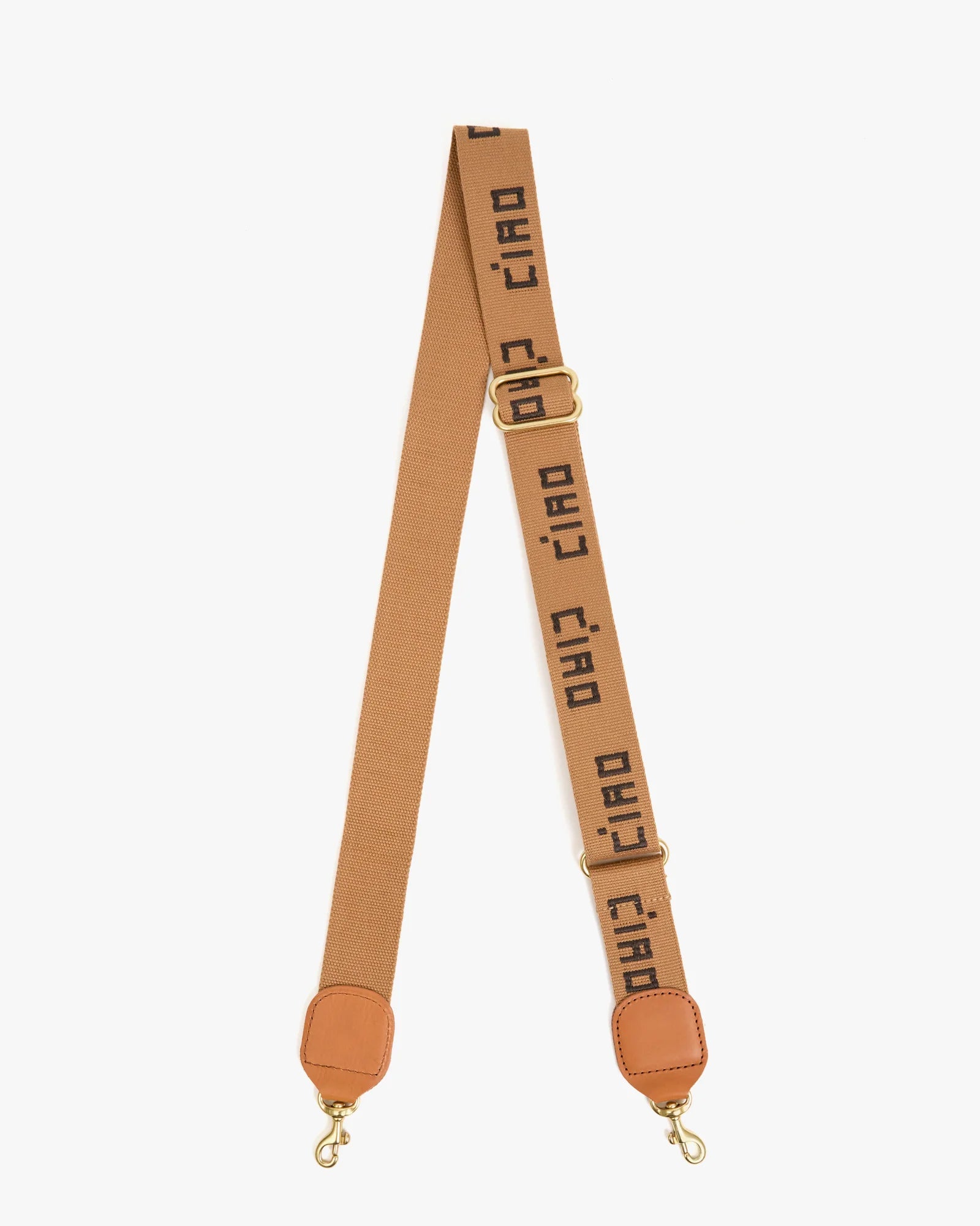 Clare V. Tan Chocolate Logo Strap