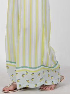 Livia Blue Yellow Stripe Lemon Trouser