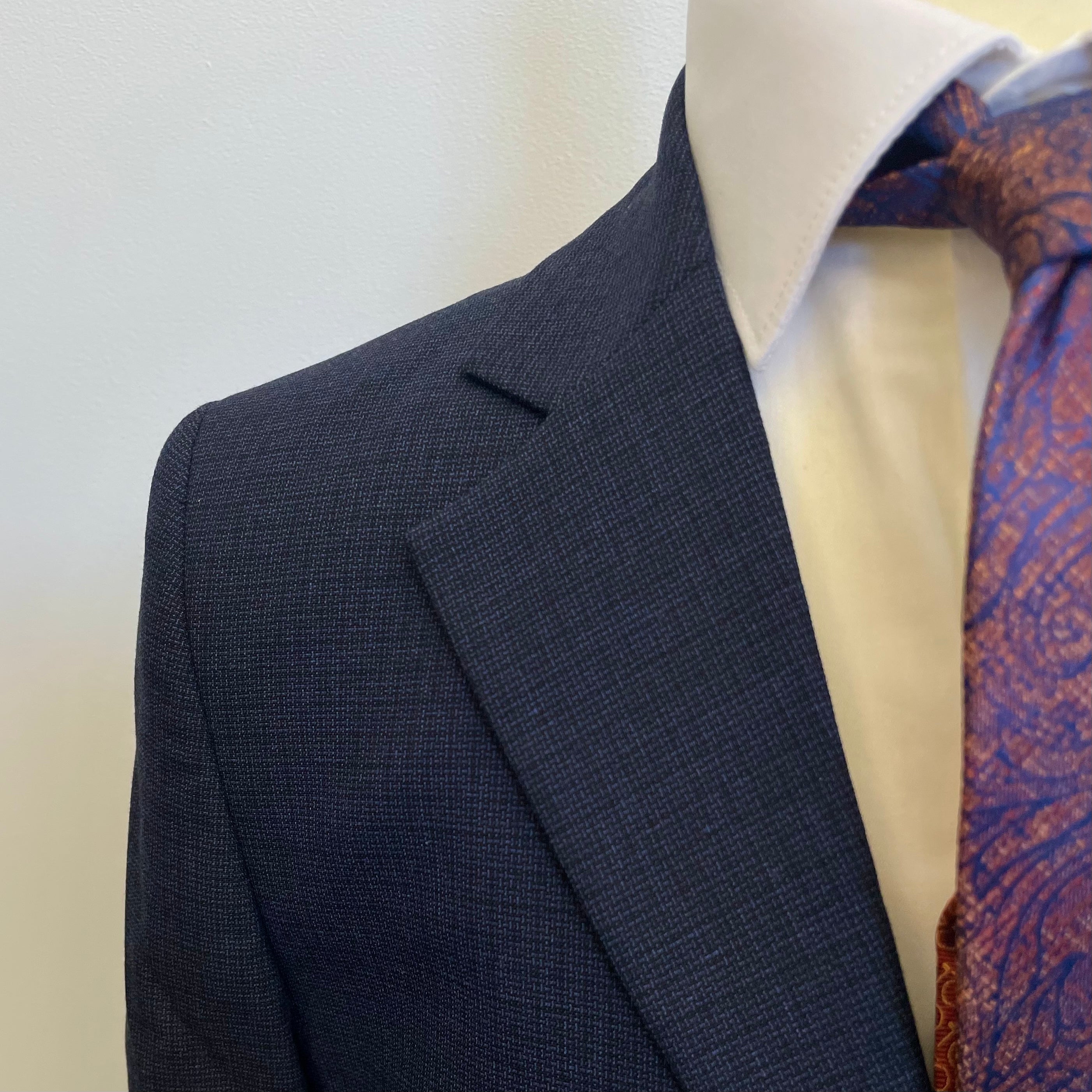 Boy's LZ Navy Mini Check Suit