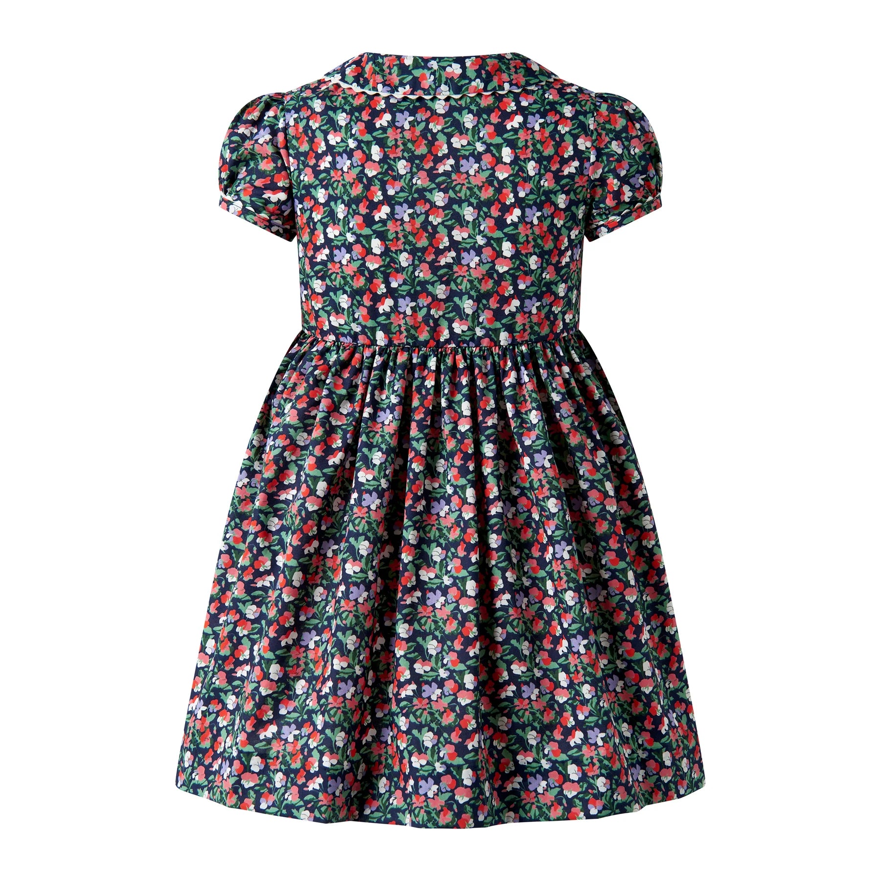 Rachel Riley Navy Primrose Ricrac Button Dress