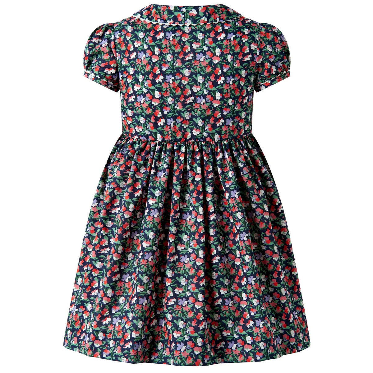 Rachel Riley Navy Primrose Ricrac Button Dress