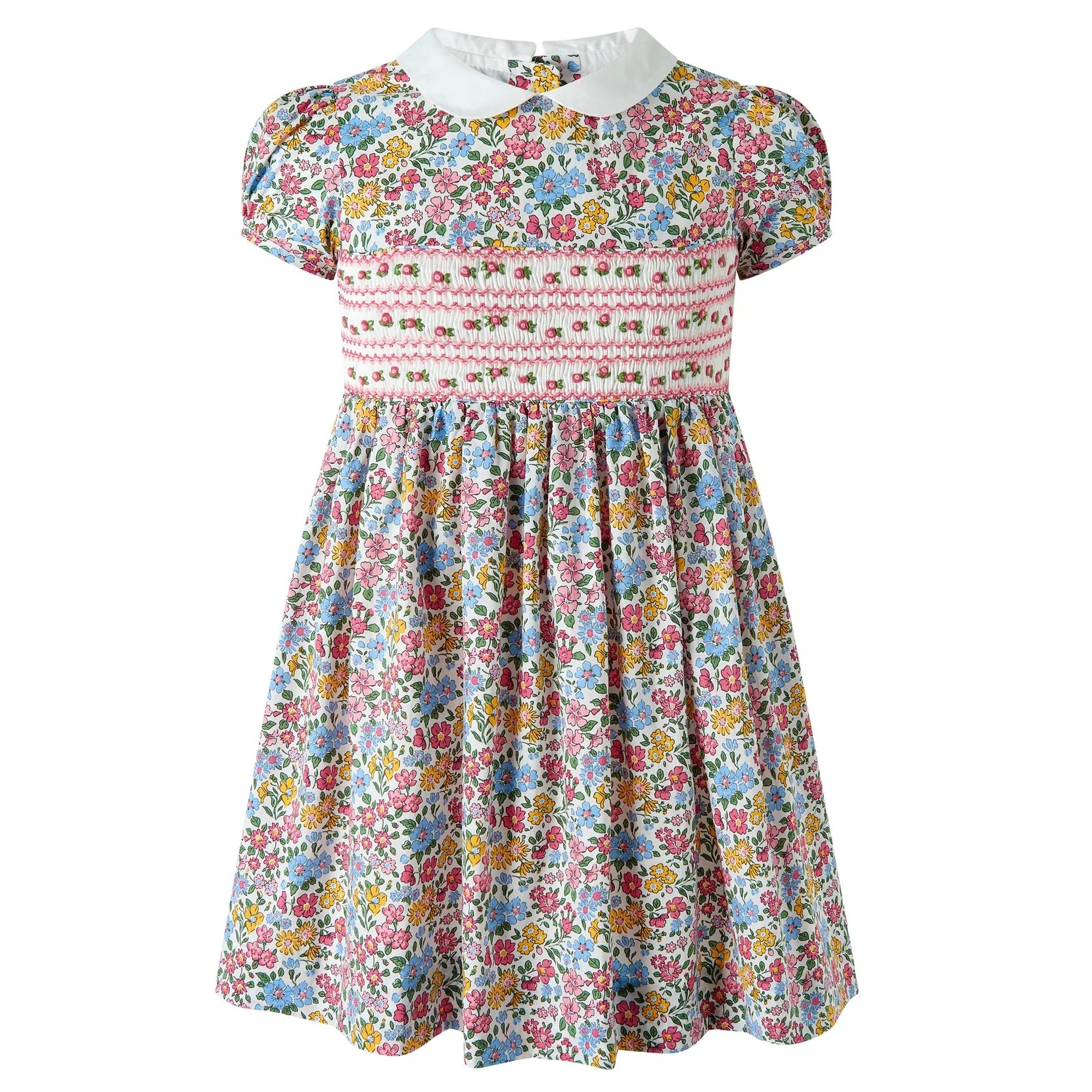 Rachel Riley Multi Ditsy Smocked Dress