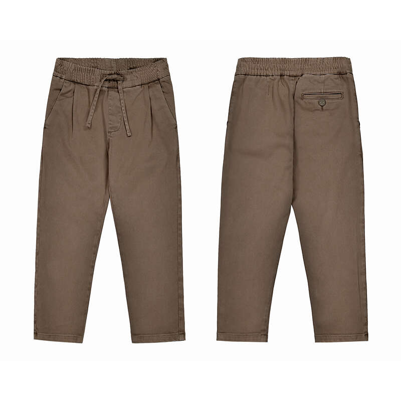 Brown Twill Drawstring Pant