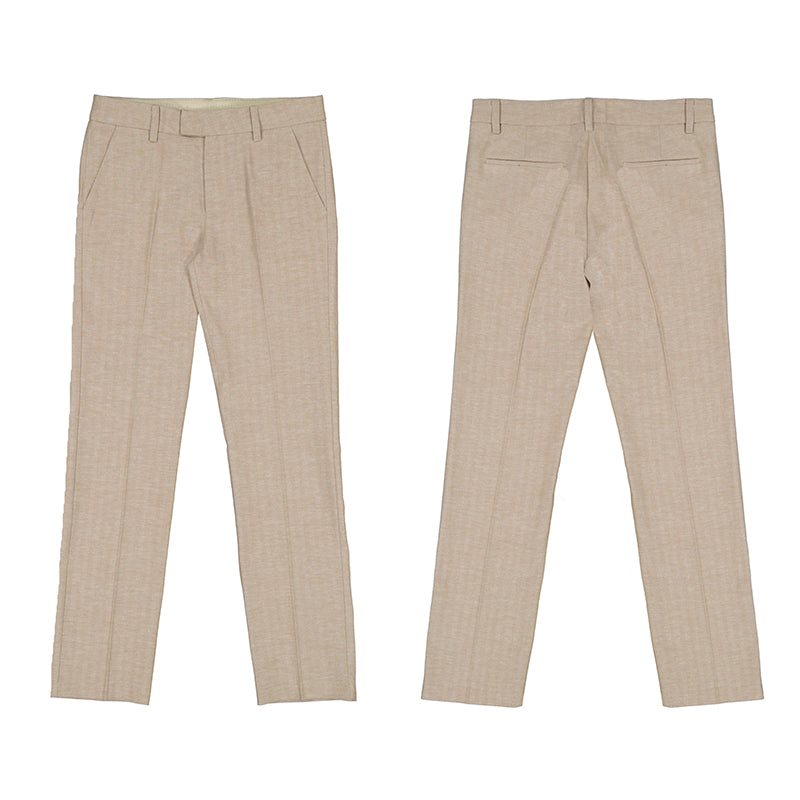 Boy's Camel Herringbone Trouser