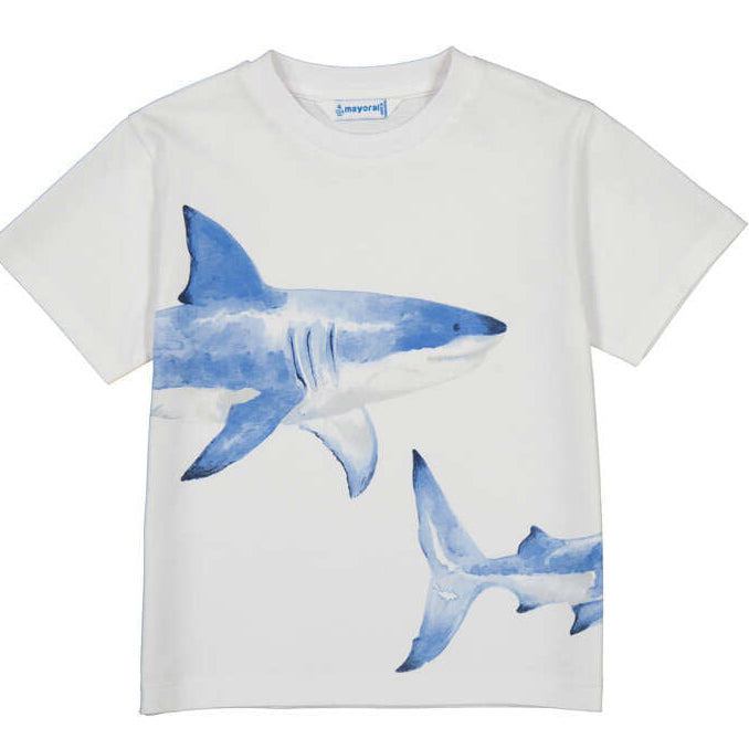 Boy's White Tee Blue Whale