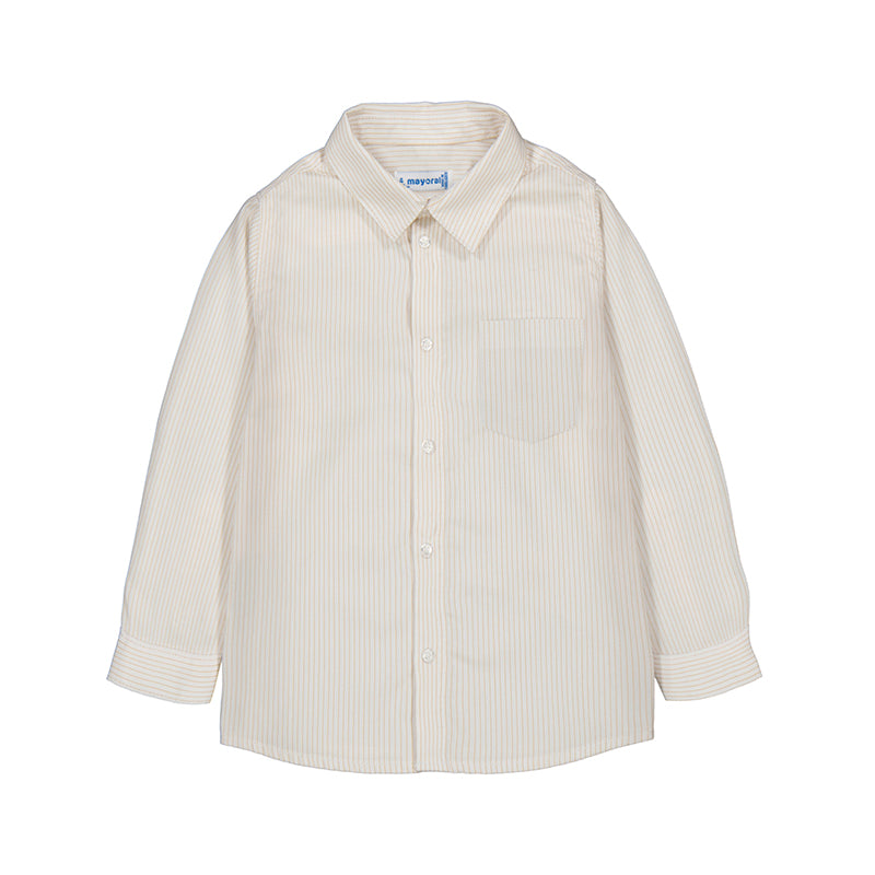 Boy's Beige Pinstripe Shirt