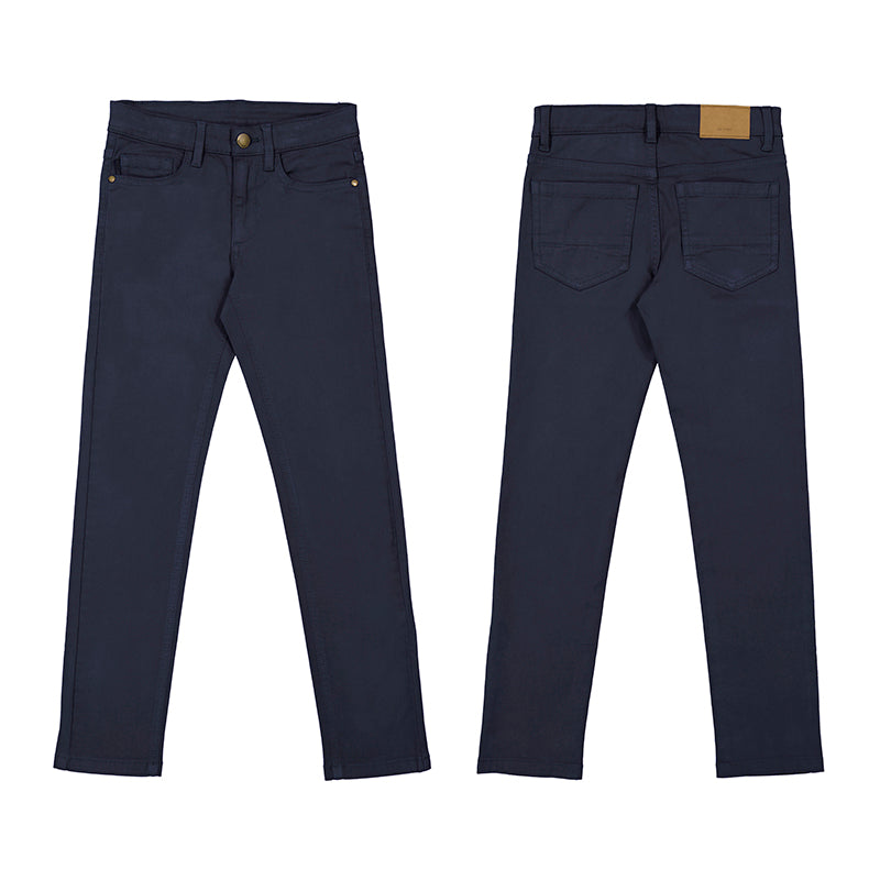 Boy's Navy 5 Pocket Slim Pant Big