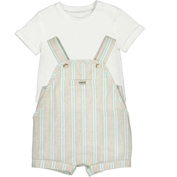 Khaki & Green Linen Overall and Tee