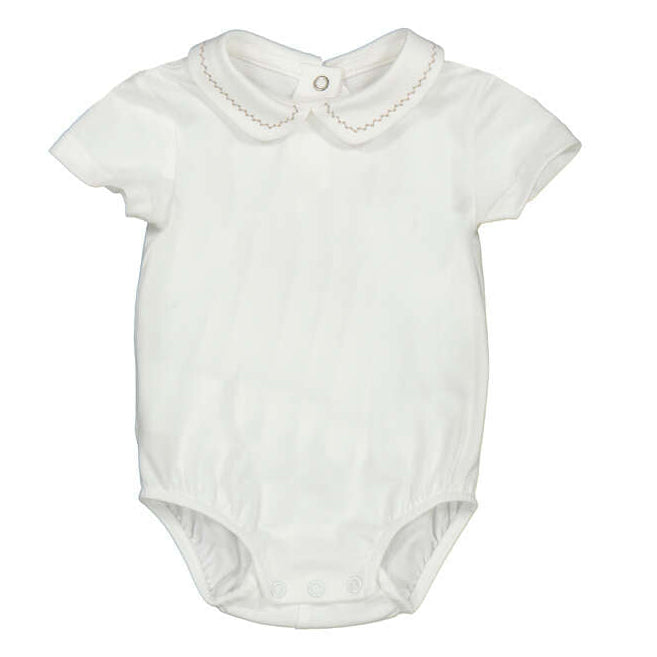White Stitch Collar Onesie