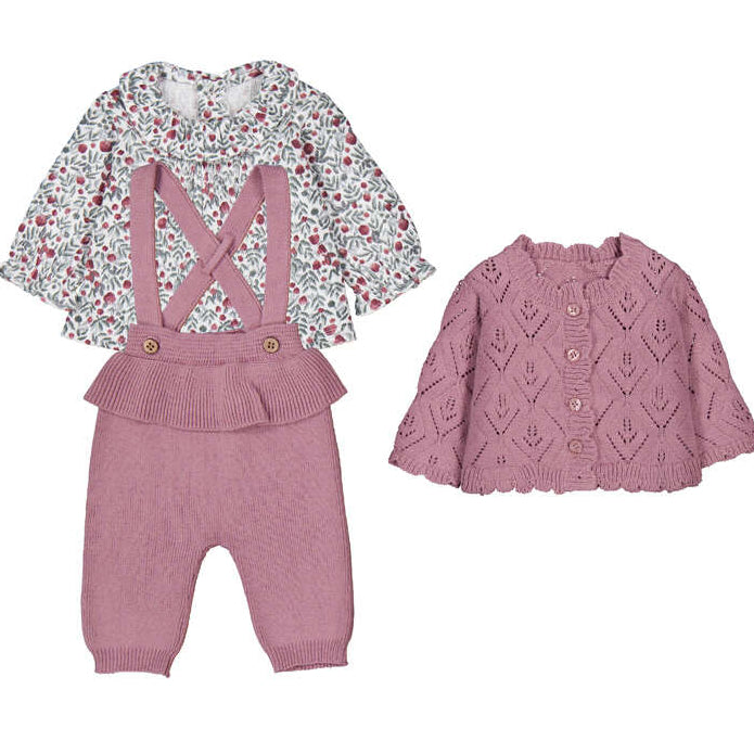Mauve Knitted 3pc Set