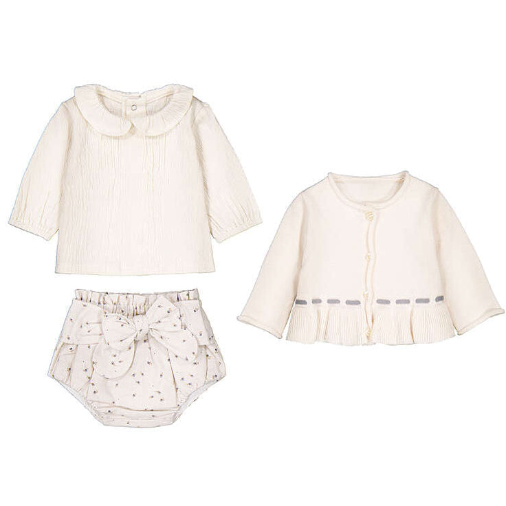 Off White 3pc Bloomer Set
