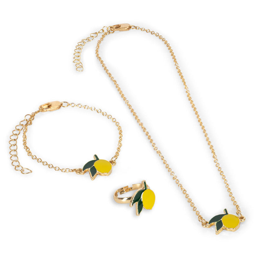 Girl's Lemon Enamel Jewelry Set