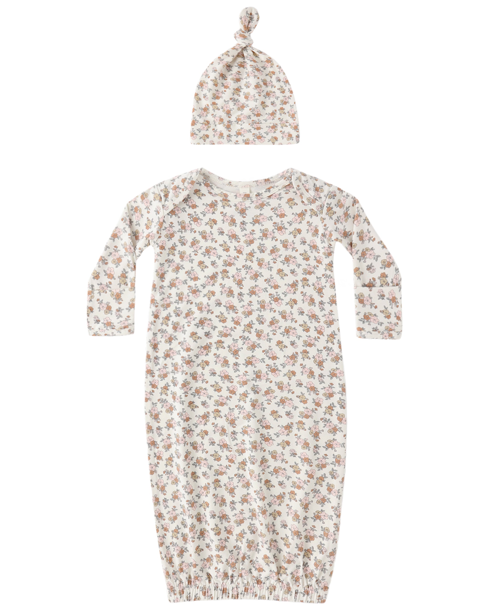 Bamboo NB Rose Rust Flower Gown