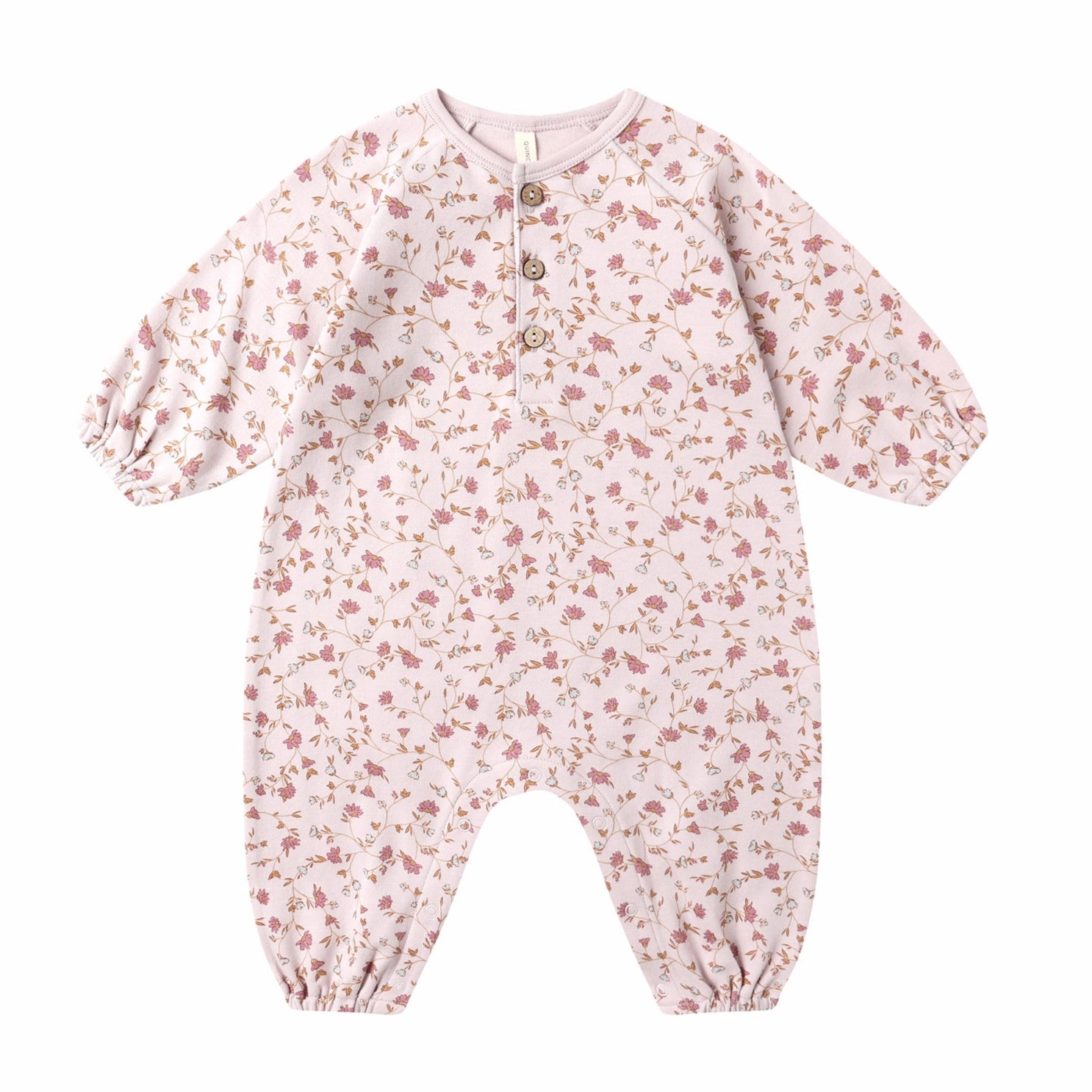 Girl's Pink Henley Knit Garden Romper