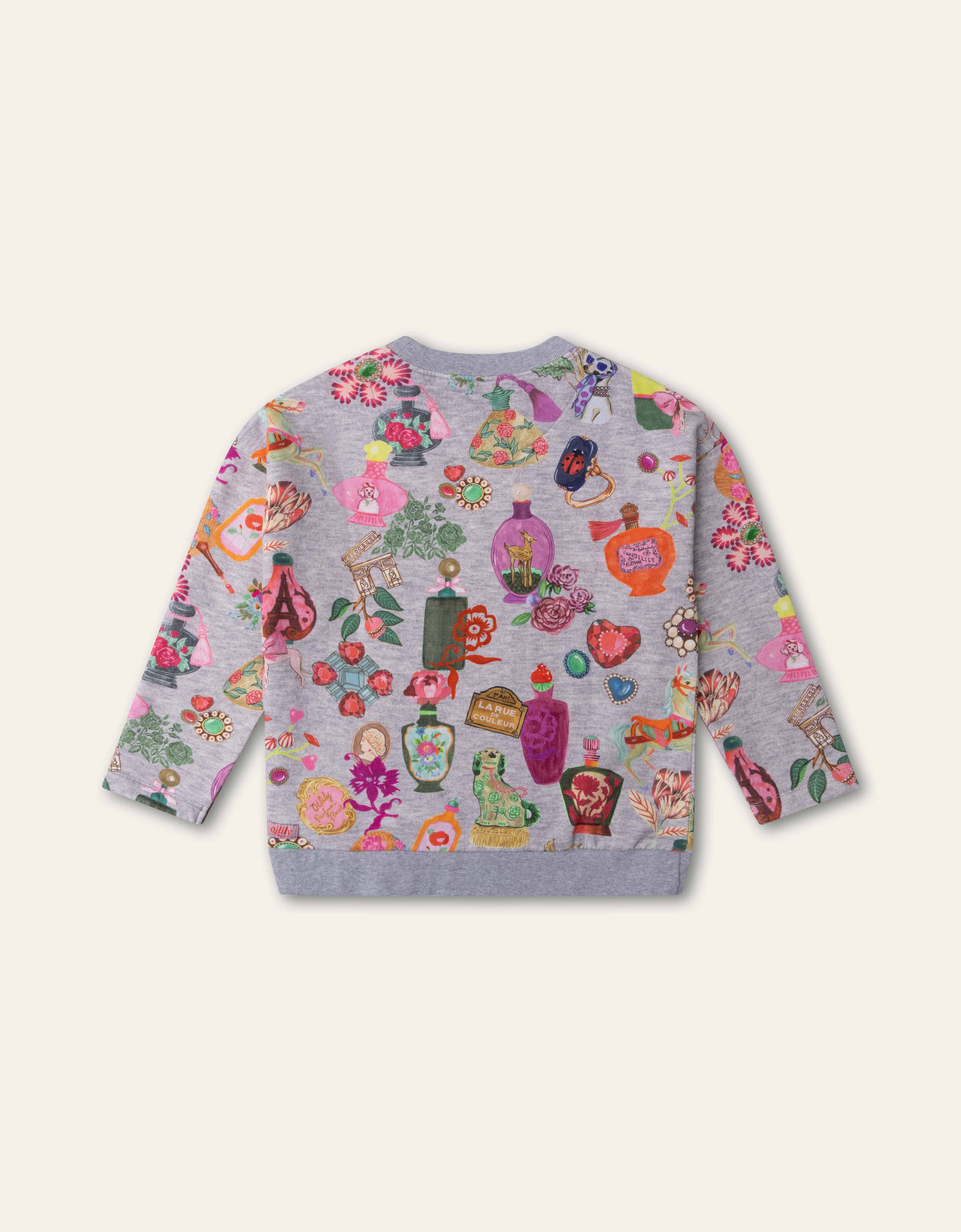 Girl's Oilily Gray Heuruex Paris Print Sweatshirt