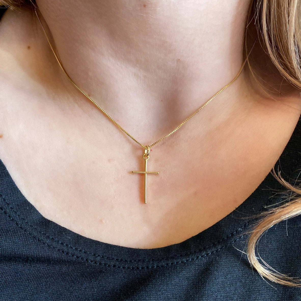 Thin Cross Pendant Gold Filled