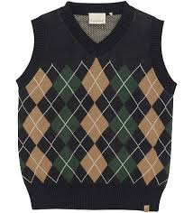 Boy's Navy Argyle Sweater Vest