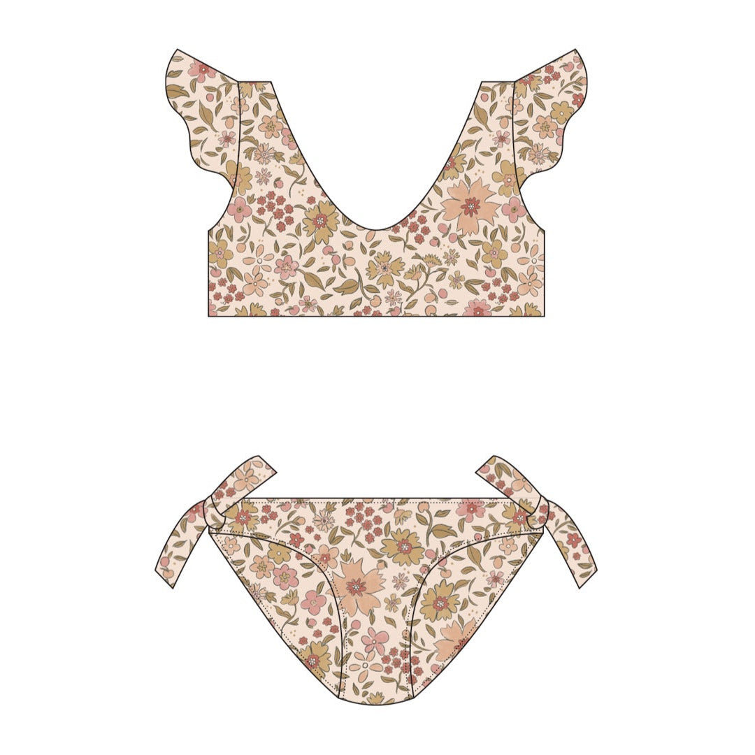 Girl's Rylee & Cru Cream Pink Bikini