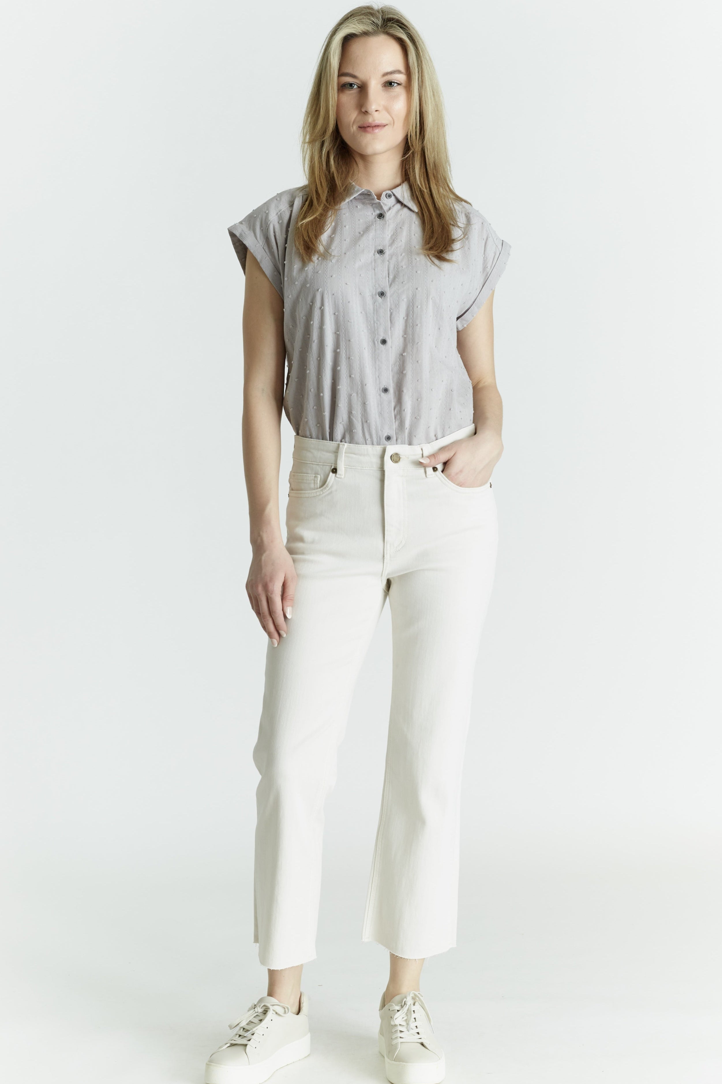 Freya Vanila Denim Micro Flair Crop Pant