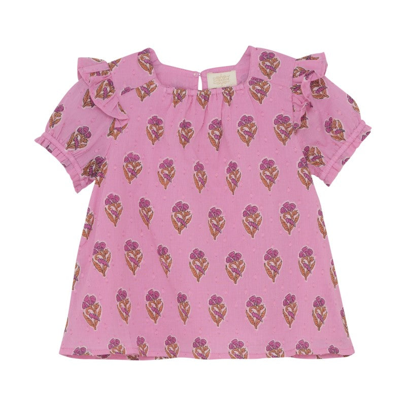 Girl's Fuchsia Fleur Swiss Dot Shortset