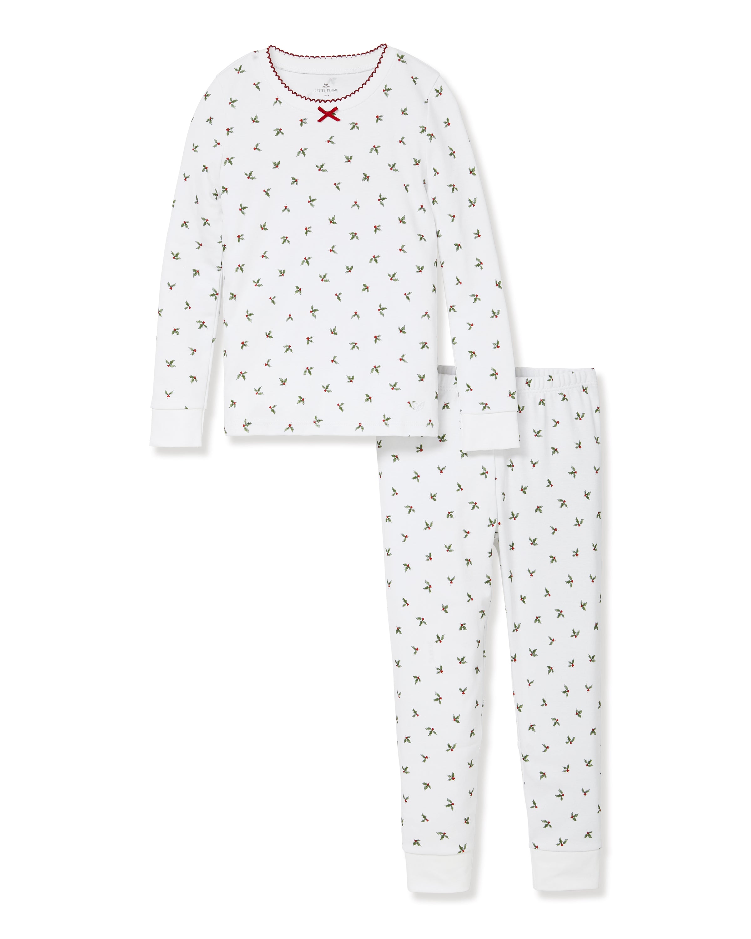 White Mistletoe Knit Pima Pajamas
