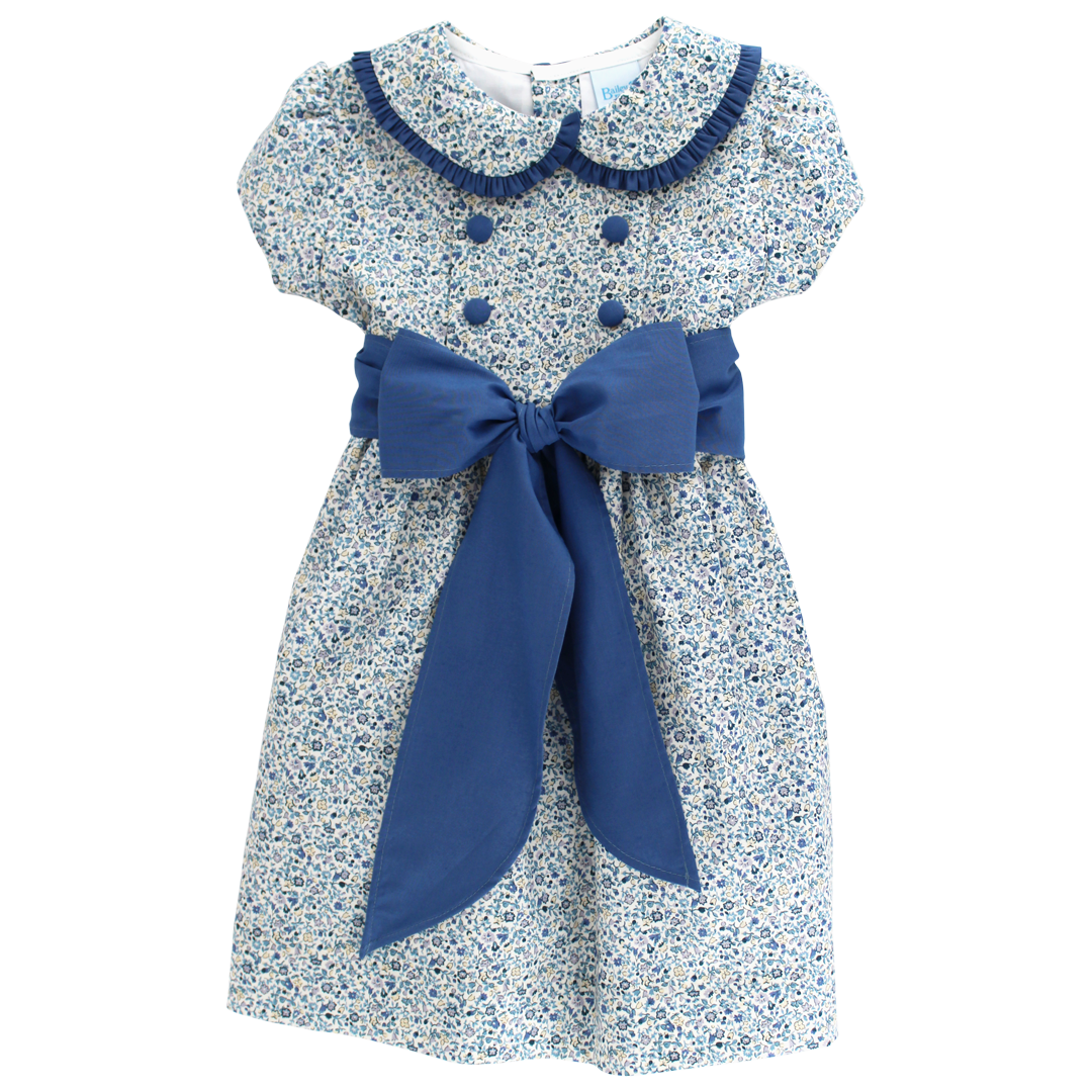 Cornflower Posie Doubel Button Print Dress