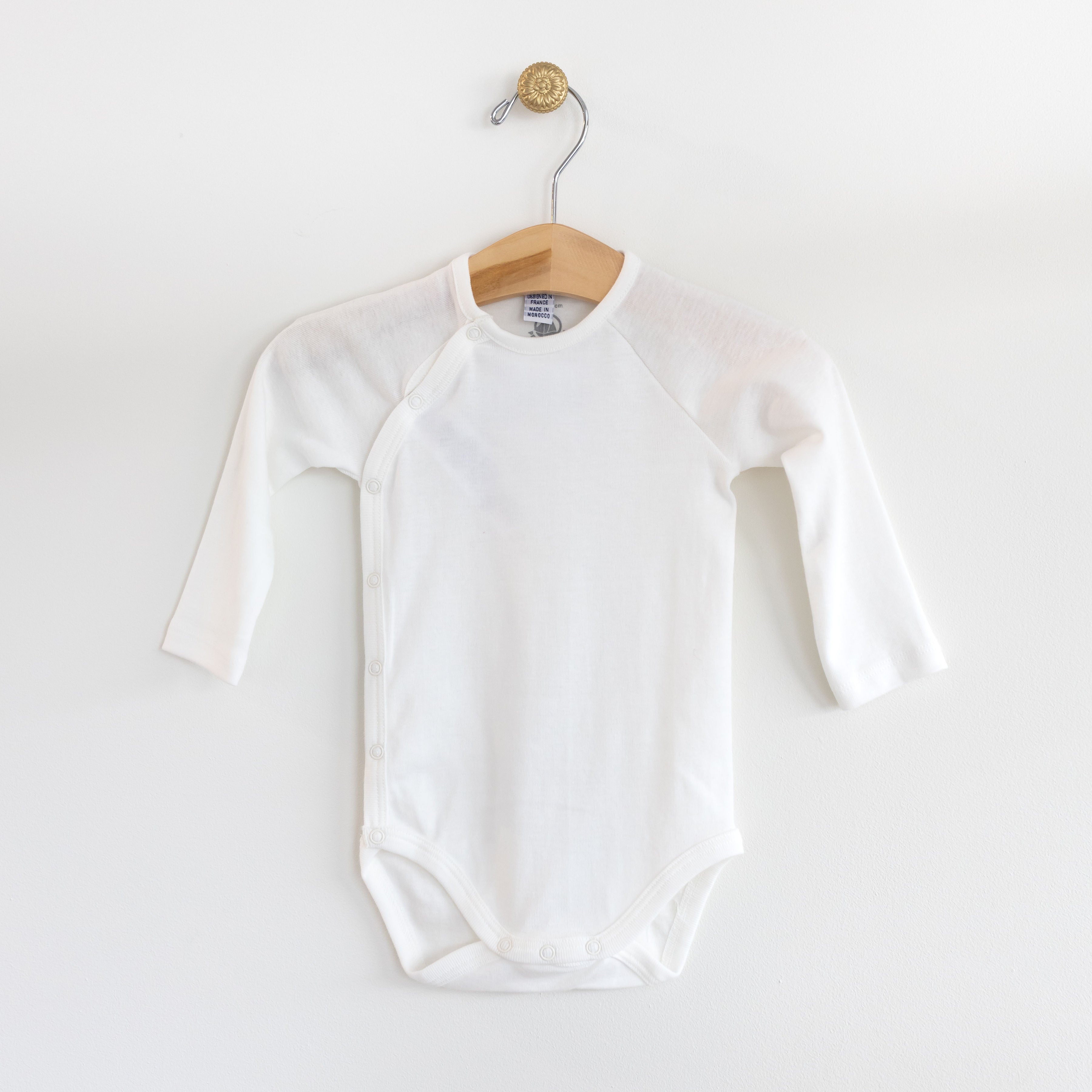 Wrap Long Sleeve Petit Bateau Bodysuit