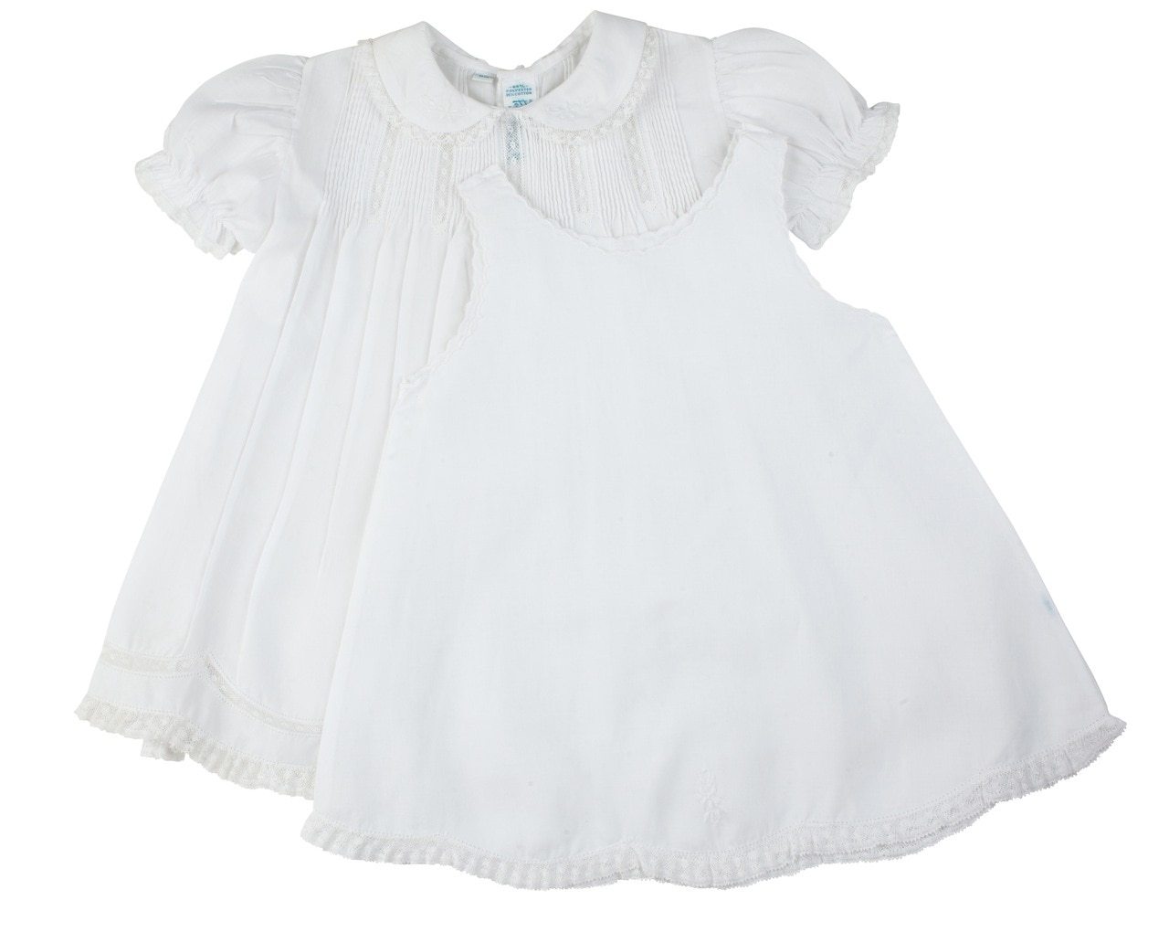 Dress White Tucked w/Collar-Feltman