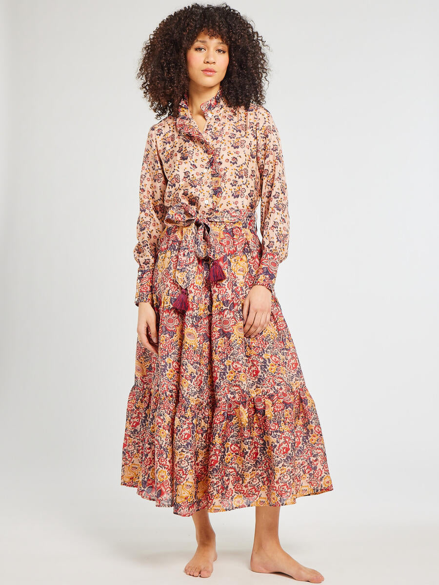 Mille Valentina Multi Print Silk Dress