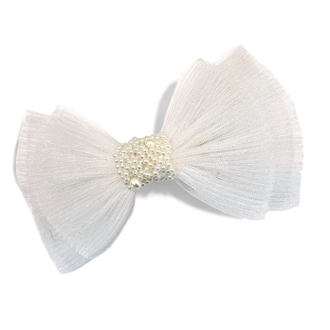 Hair Clip Cassia Pleated Tulle Bow